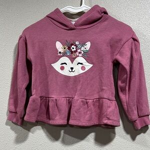Kids Headquarters Girls' Floral Fox Peplum Hoodie